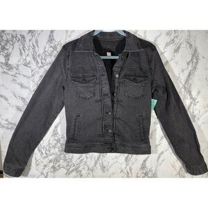 Maurices Womens Size XS Black Denim Jacket w/ Button Closure & Pockets NWT